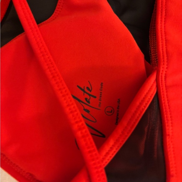 Vikie Red and Black Sports Bra - Picture 2 of 3